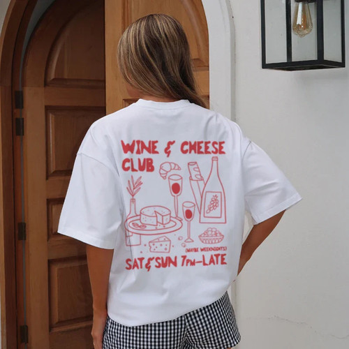 Shirt wine cheese - wine, club