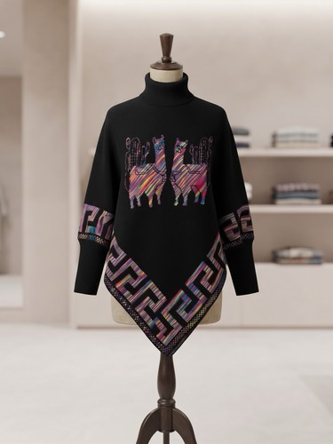 Mantella poncho donna alpaca