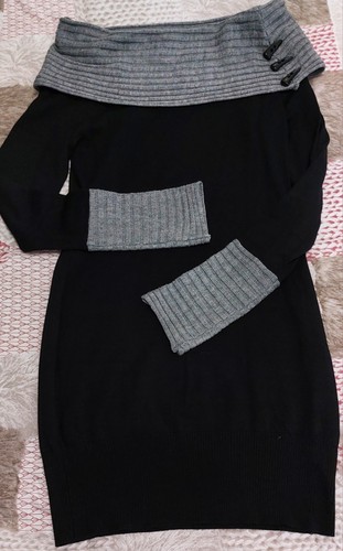 Abito maglia nero grigio - nero,